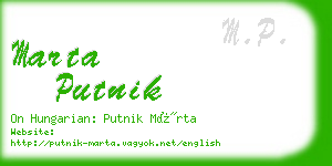 marta putnik business card